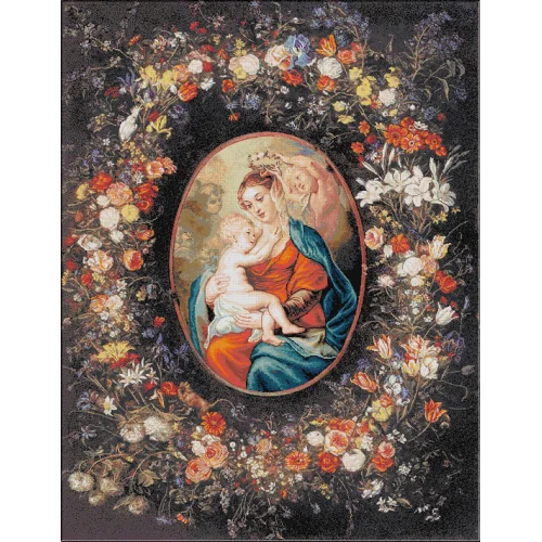Set goblen 1018.Rubens - Portretul Madonei cu flori