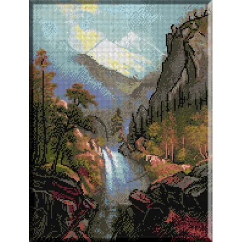 1073.Bierstadt - Cascada in apus
