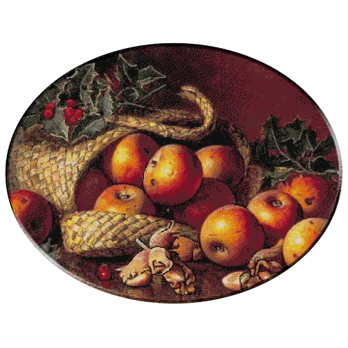 1148 - Eloise Harriet Stannard.Cos cu mere si ornamente de Craciun