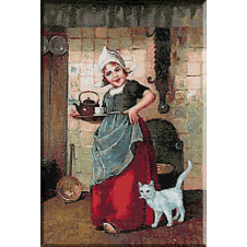 1889.Edmond Louyot - Fetita olandeza servind ceaiul