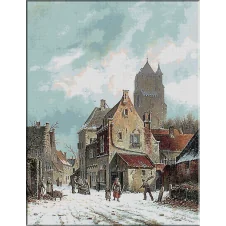 1929.ADRIANUS EVERSEN - Strada in iarna