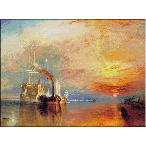 946.Turner-Vasul de lupta "Temeraire" remorcat spre a fi distrus
