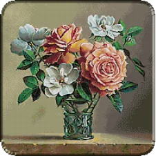 2275.Pieter Wagemans.Vas de sticla cu flori
