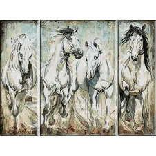 2353.Triptych with white horses