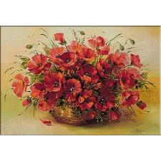 2436.Basket with poppies