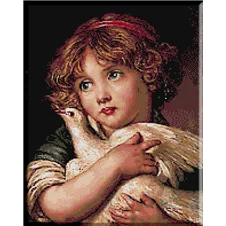 2556.Jean Baptiste Greuze.Lány galamb