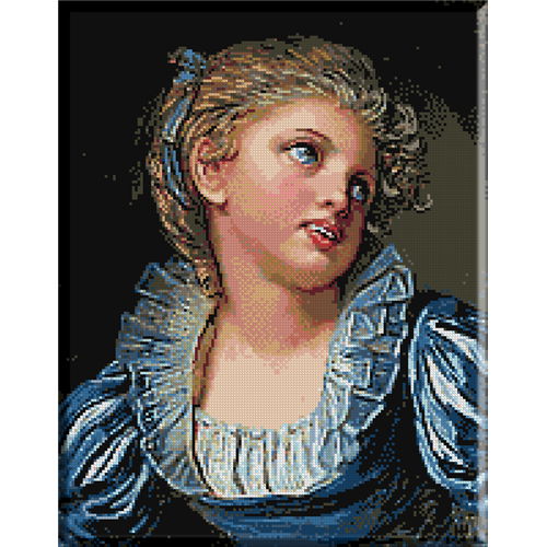 2557.Jean Baptiste Greuze.Girl with blue dress