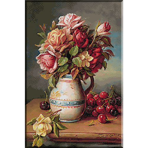 2617.Hans Zatzka -Rózsa és cseresznye