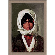 2817.N.Grigorescu-Селянин с бяла приказка