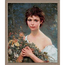 2913.Alfred Guillou-Devojka sa cvećem