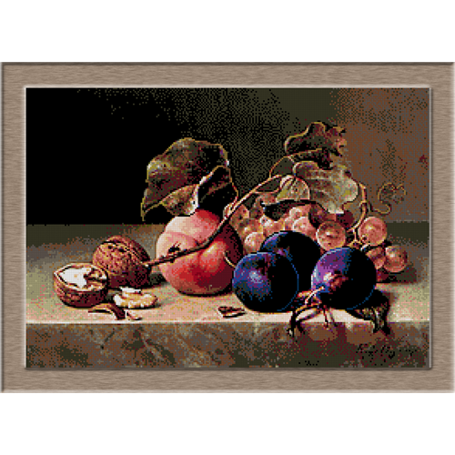 2922.Emilie Preyer-Plums, nuts and grapes