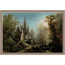 3049.Albert Rieger.Night with the moon above the chapel