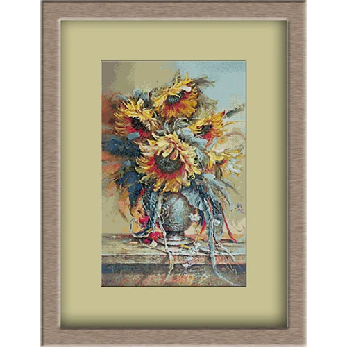 3983.Vase with sunflower