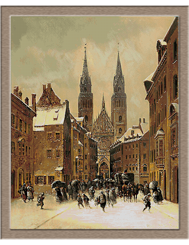 3243.Anton Doll.Winter in Nuremberg Cathedral of St. Lorenz