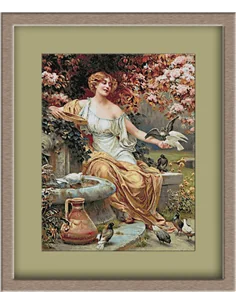 3283.Fernand Toussaint.Golubovi i cveće